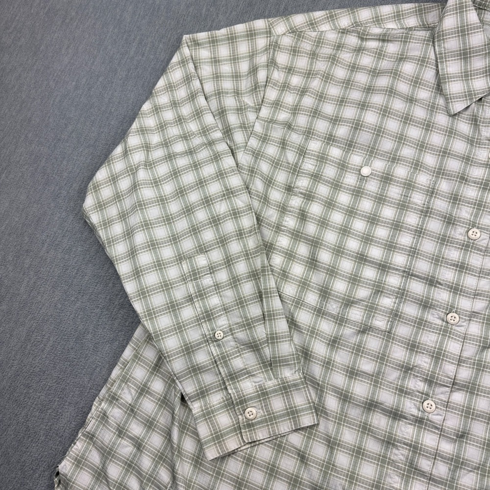 Columbia Shirt Women 1X Green Plaid Silver Ridge Utility Long Sleeve Lightweight - Picture 4 of 11